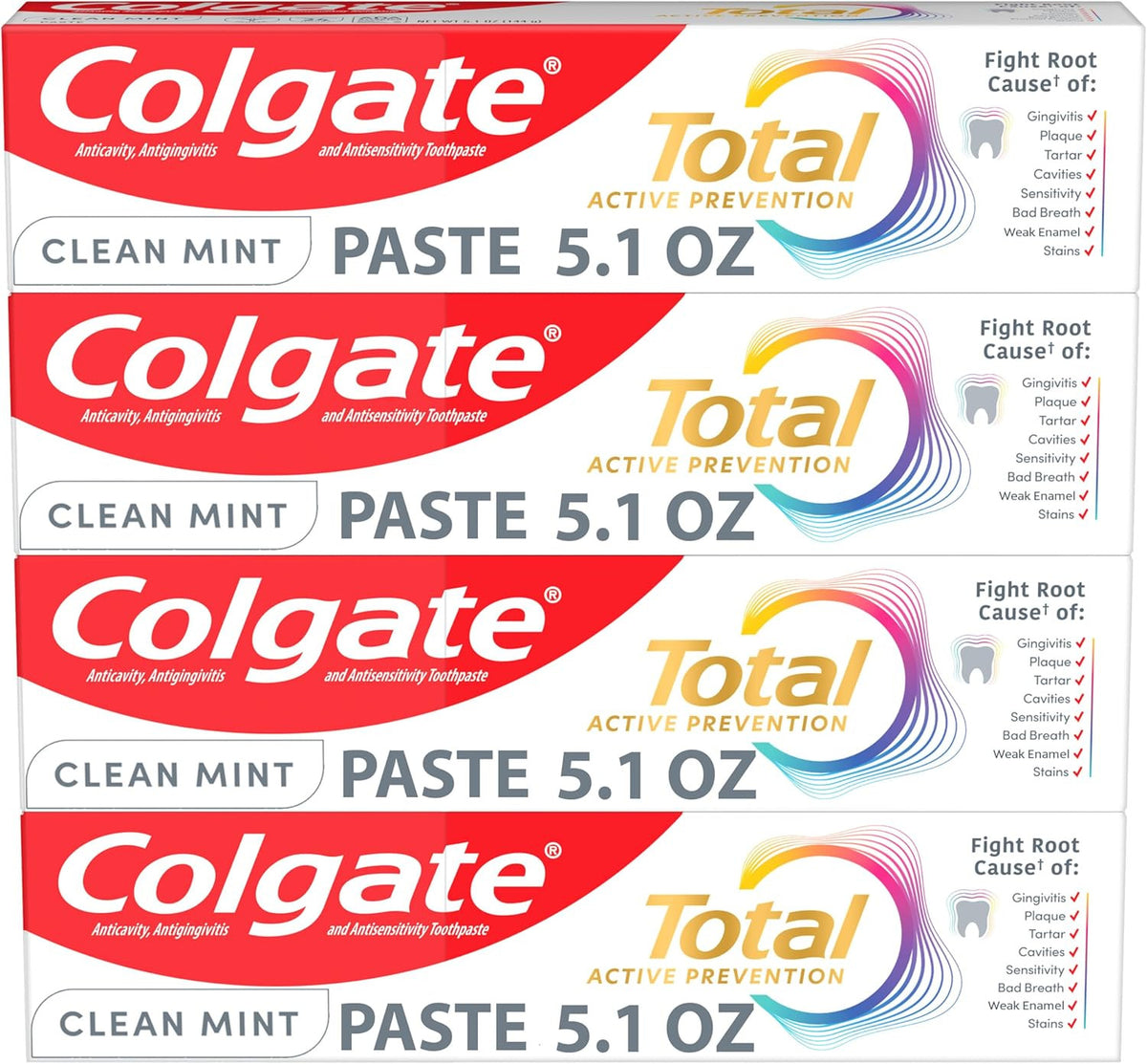 Fluoride Toothpaste with Fresh Mint - 4 Pack, 5.1 oz Anticavity Oral Care