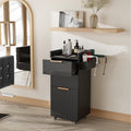 Salon Trolley Cart with 2 Drawers and Adjustable Shelves - Black