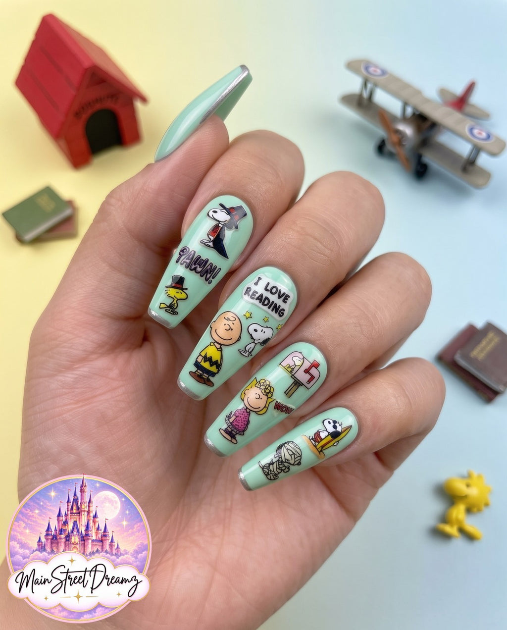 Snoopy 5D Nail Art Stickers Peanuts Nail Decals for Creative Manicure