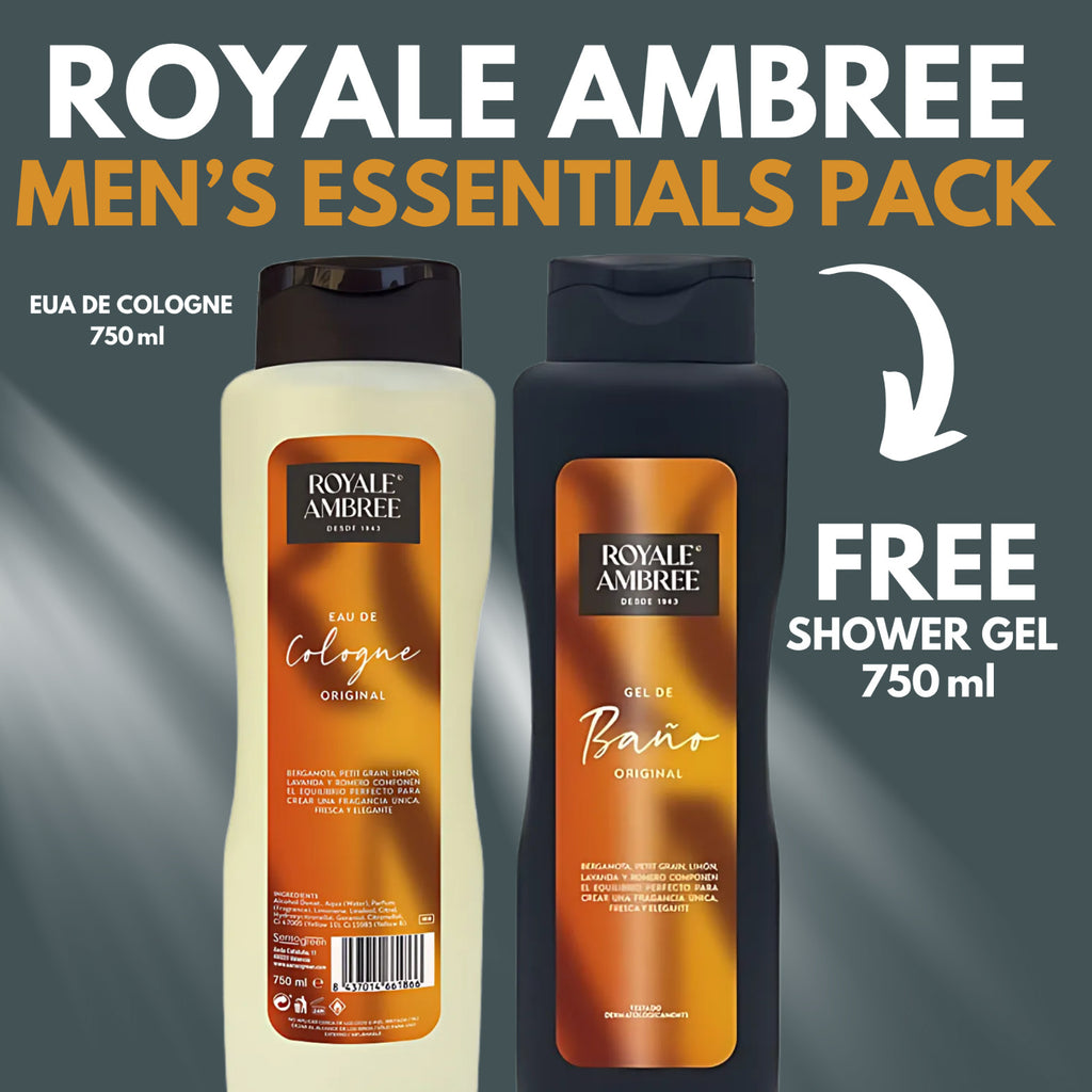 Men's Shower Gel and Cologne Set - Royale Ambree 750ml Fresh Fragrance