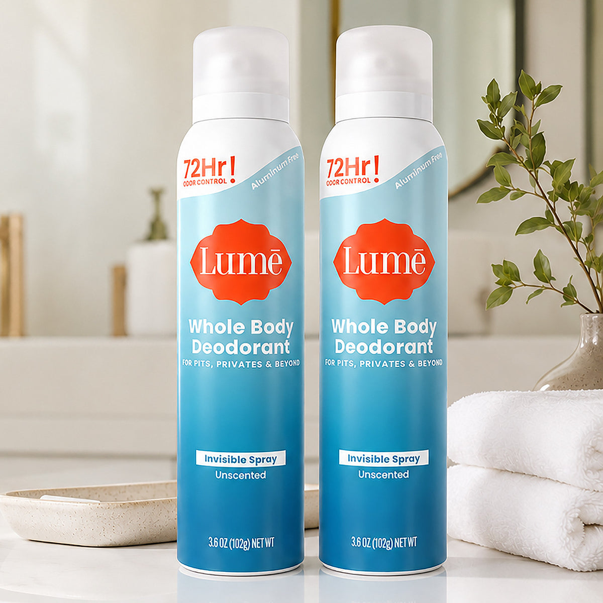 Unscented Whole Body Deodorant Spray - 2 Pack, Aluminum-Free, 3.6 oz