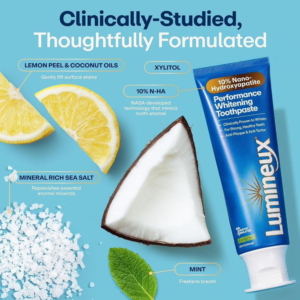 Nano Hydroxyapatite Whitening Toothpaste - Enamel Repair & Brightening - 3.75 oz, 2 Pack