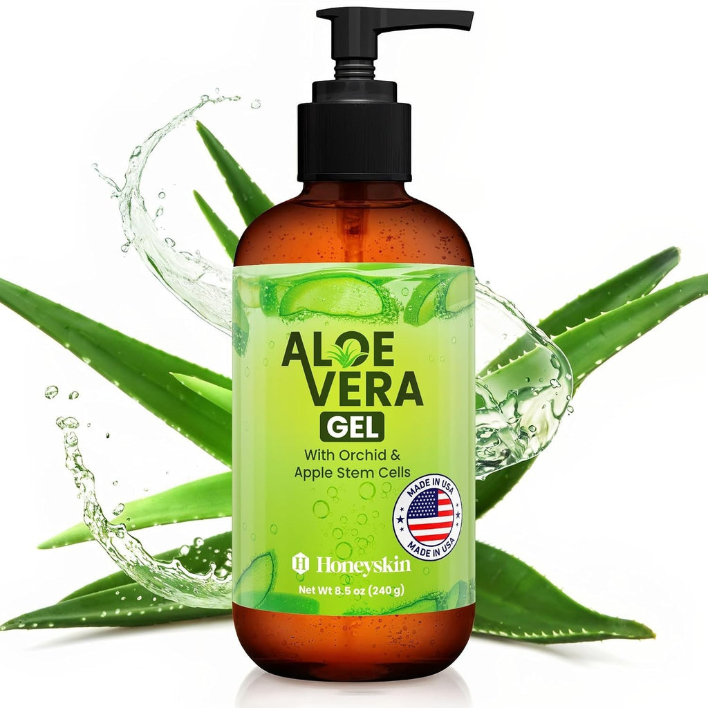 Aloe Vera Gel for Sunburn and Dry Skin - Natural Ingredients 8 Fl Oz