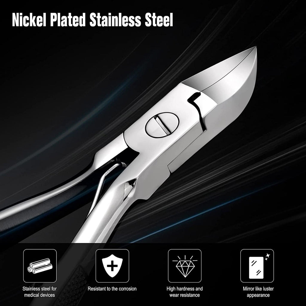 Heavy Duty Toenail Clippers for Thick and Ingrown Nails - Stainless Steel, Senior Pedicure Tool