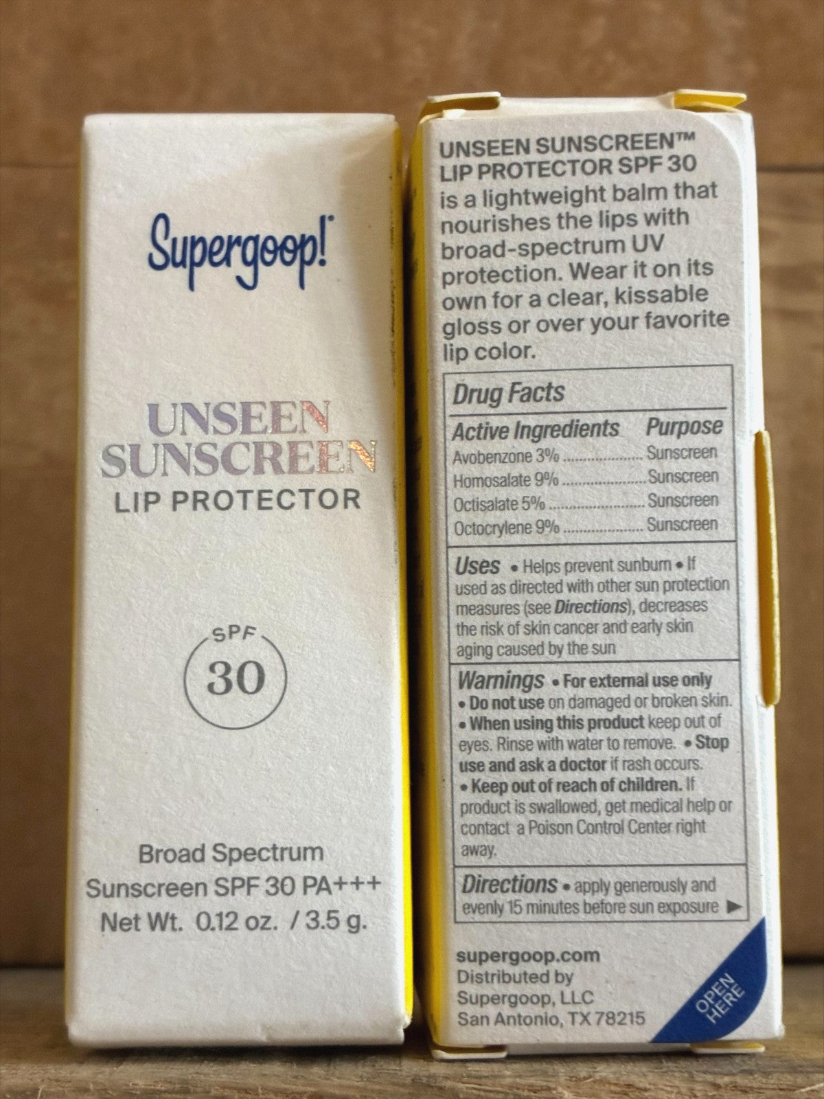 Bundle of 2 Supergoop Unseen Sunscreen Lip Protectors SPF 30 NIB Exp 2027