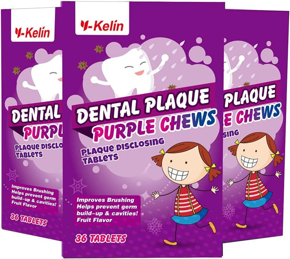 Dental Plaque Disclosing Tablets 36 Count - Color Revealing for Kids & Adults