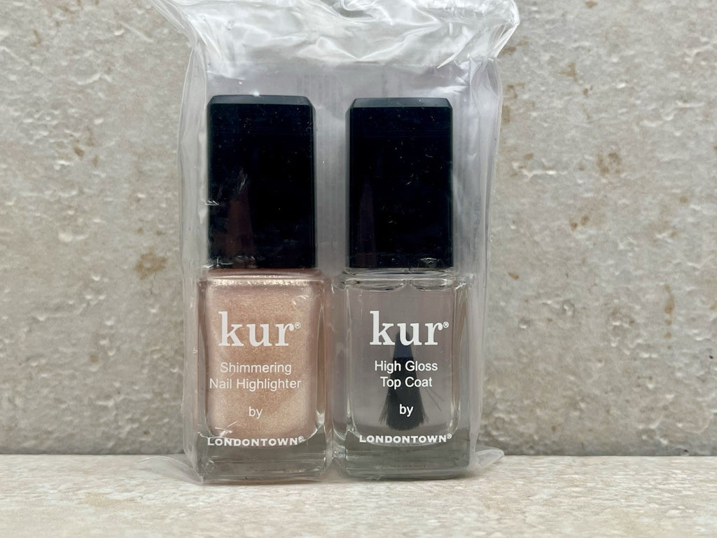 Nail Polish Duo - Sunkissed Shimmer & High Gloss Top Coat - Vegan & Long-Lasting