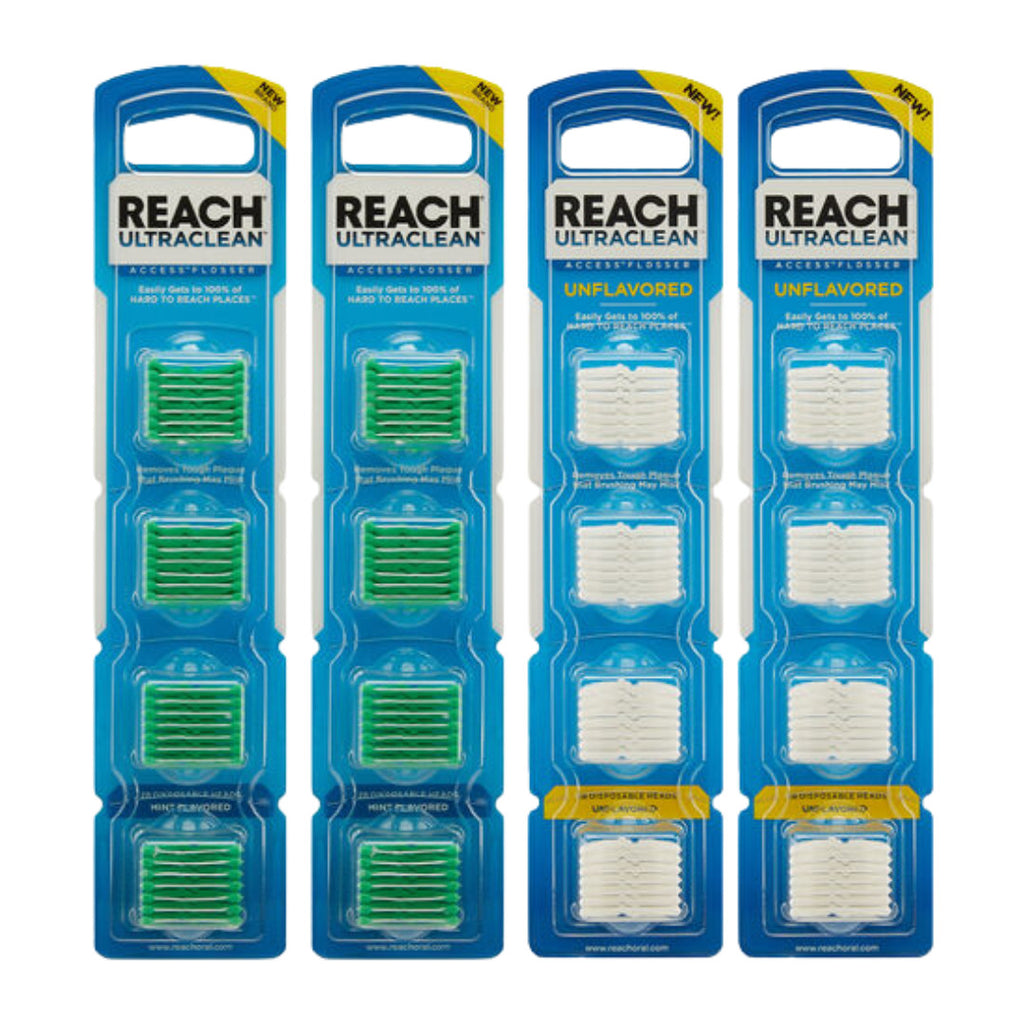 Flosser Refill Heads - Mint & Unflavored, 28 Pack - Compatible with Ultraclean Access