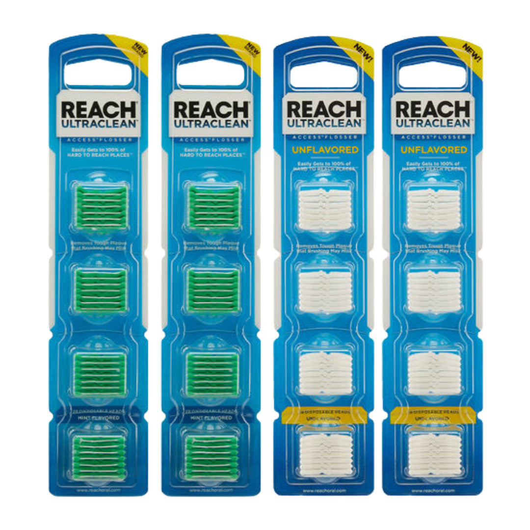Flosser Refill Heads - Mint & Unflavored, 28 Pack - Compatible with Ultraclean Access