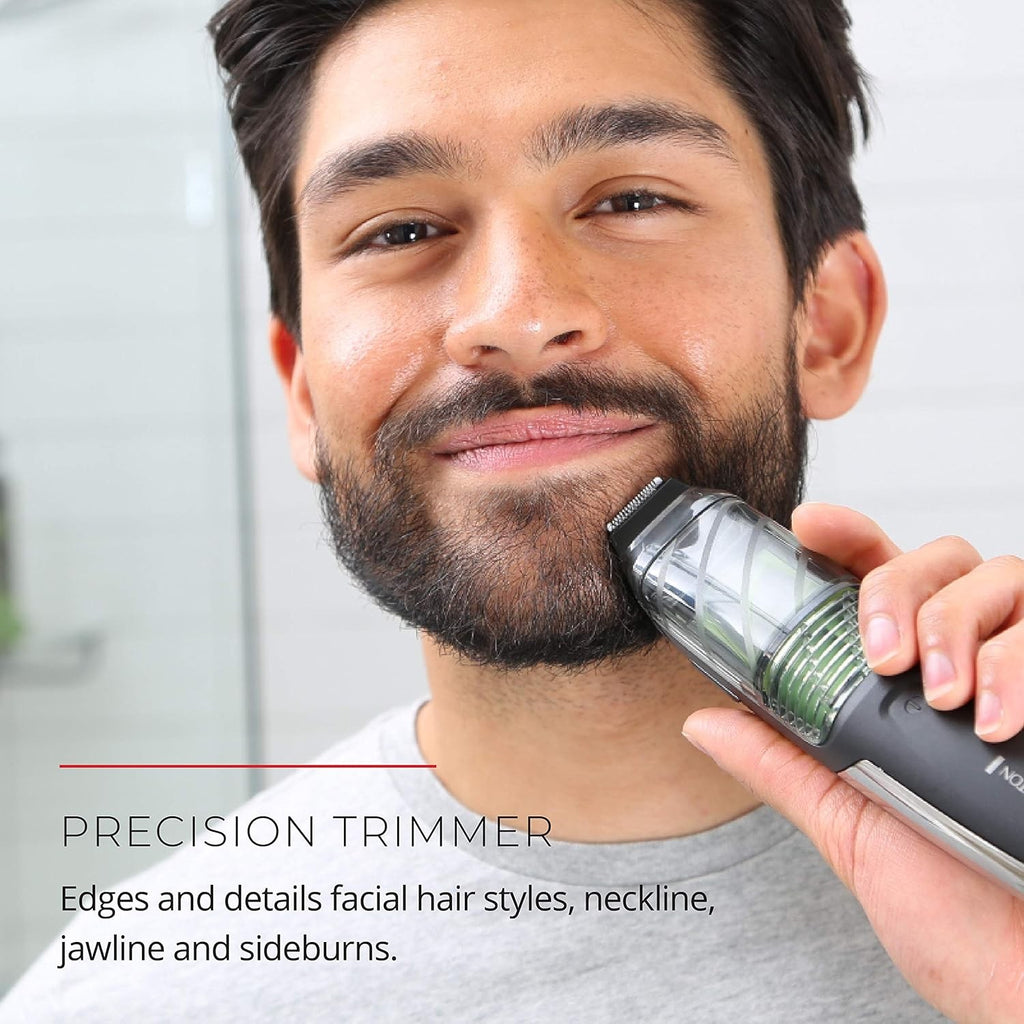 Remington Vacuum Beard Trimmer with 13 Length Settings, Rechargeable & Washable