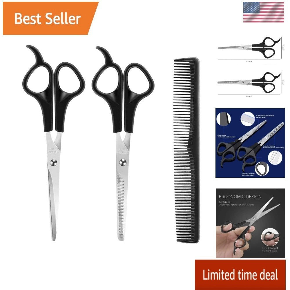 Professional Hair Cutting Scissors Kit - Stainless Steel Barber Shears for Salon & Grooming