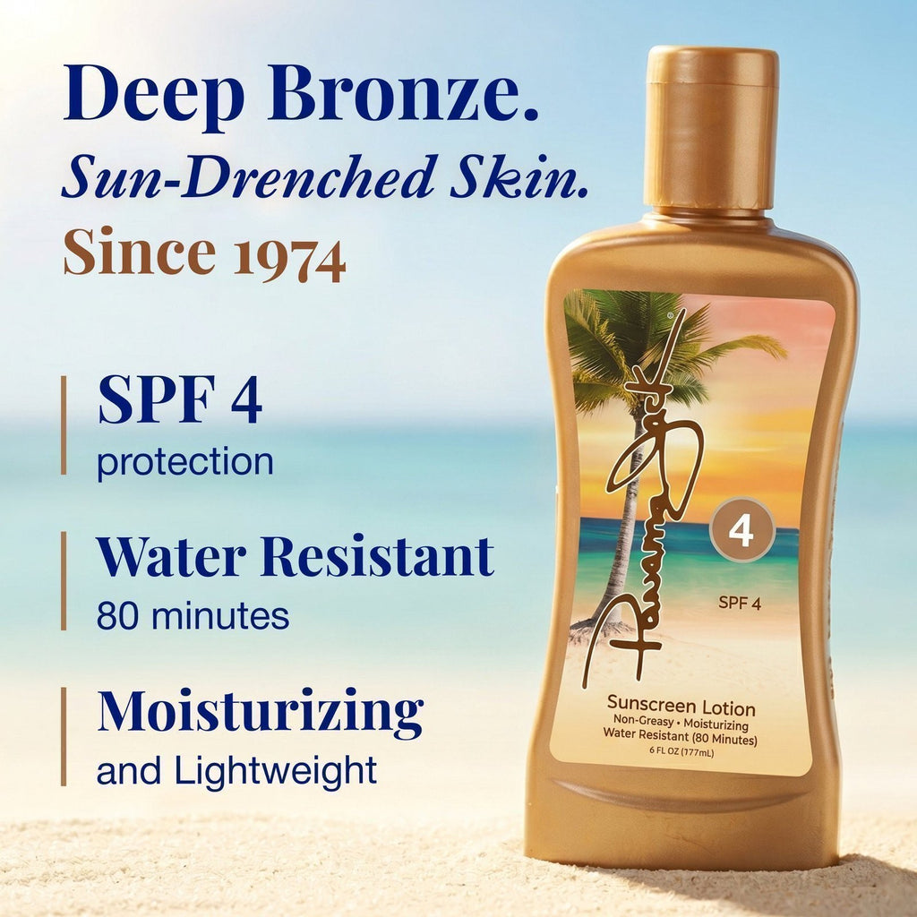Sunscreen Tanning Lotion SPF 4 - Cruelty-Free, Paraben & Gluten Free, Water-Resistant