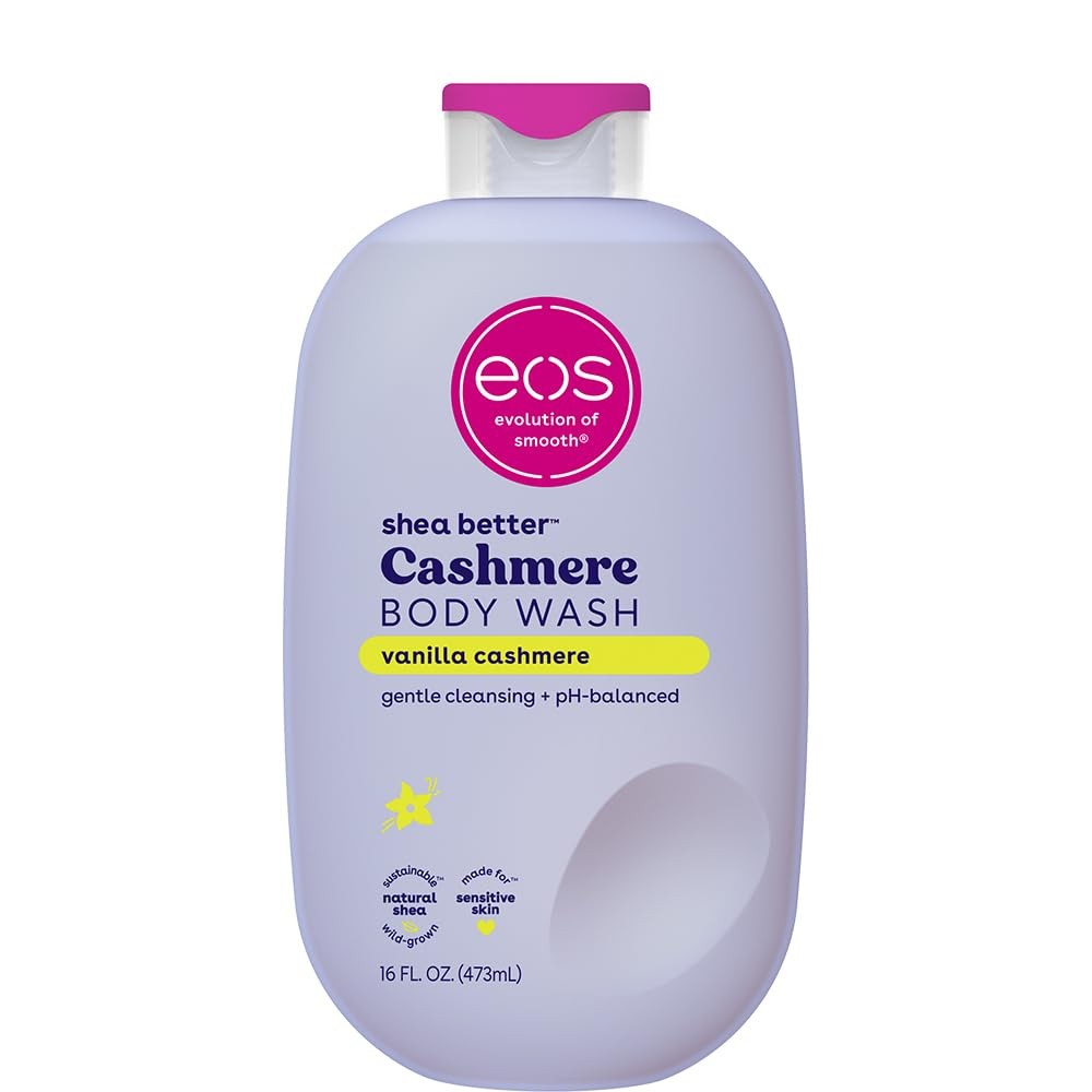Eos Shea Better Vanilla Cashmere Body Wash - Moisturizing pH Balanced Shower Gel