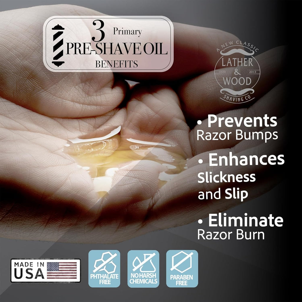 Pre-Shave Oil with Sandalwood for Smooth Irritation-Free Shaving - 1 Oz