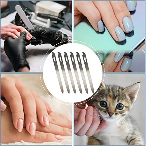 Stainless Steel Nail Files 5.5 Inch for Natural Nails, Manicure & Pedicure