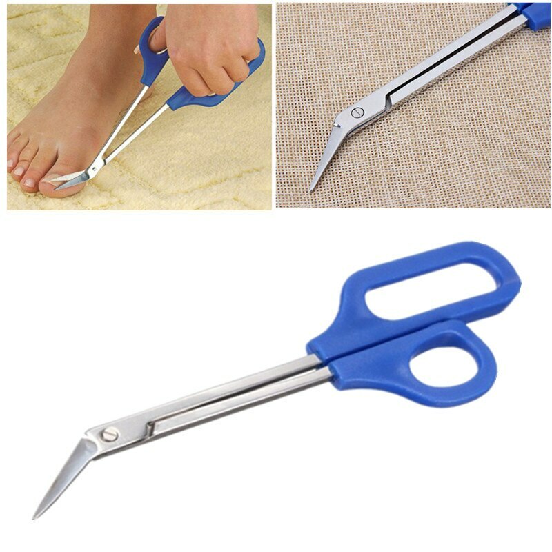 2-Pack Long Handle Toenail Scissors with Easy Grip - Pedicure Nail Clippers