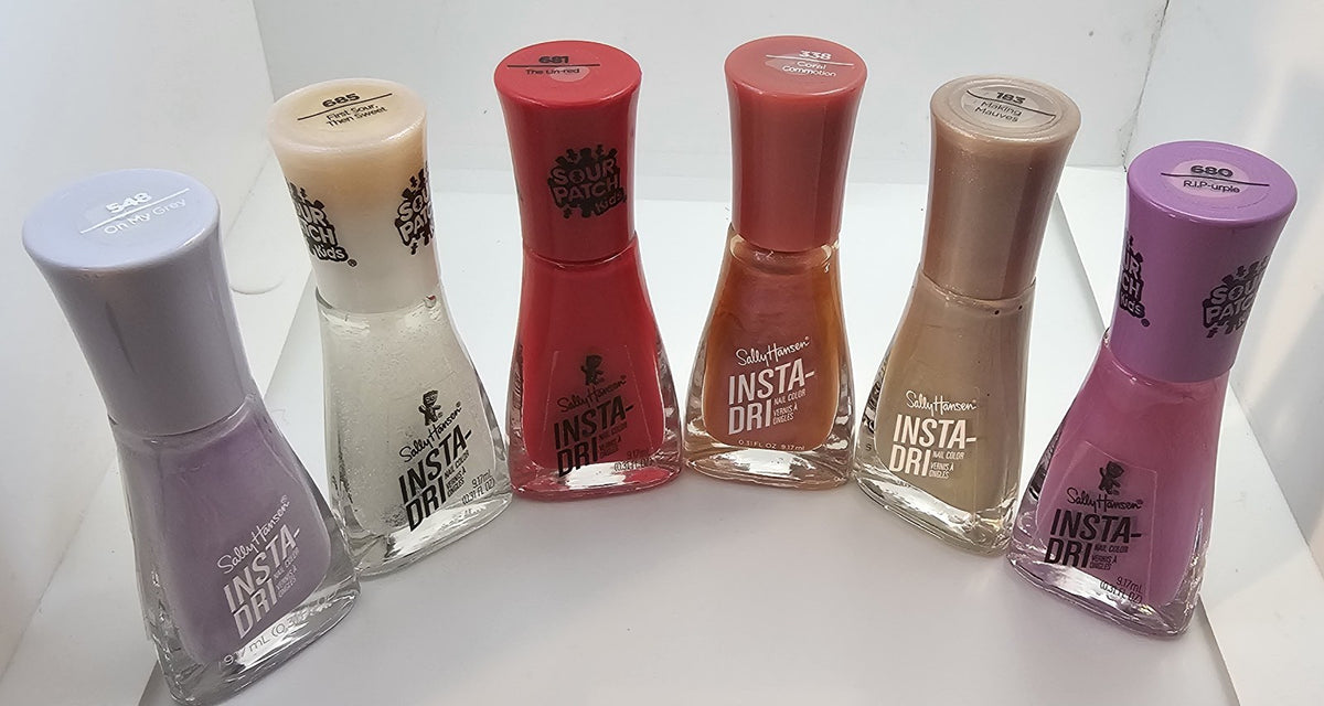 Set of 6 Sally Hansen Insta Dry Nail Polishes - Fast Drying, New