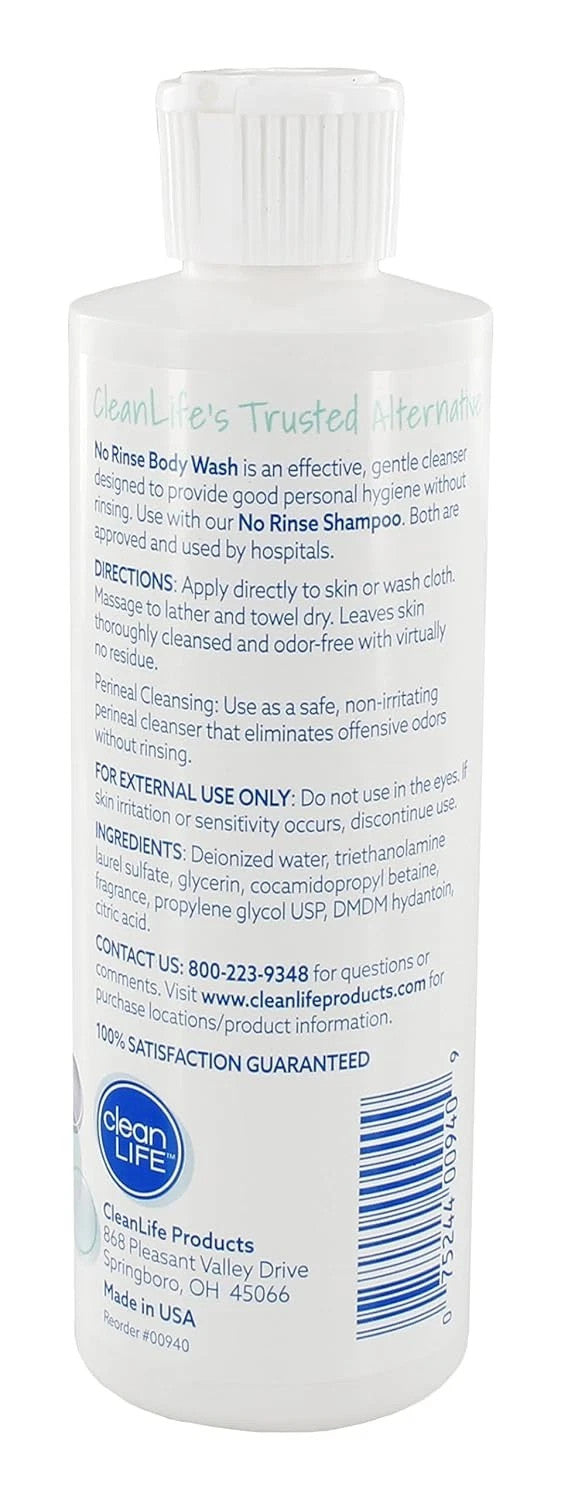 No Rinse Body Wash 4 Pack - Moisturizing and Safe for Sensitive Skin