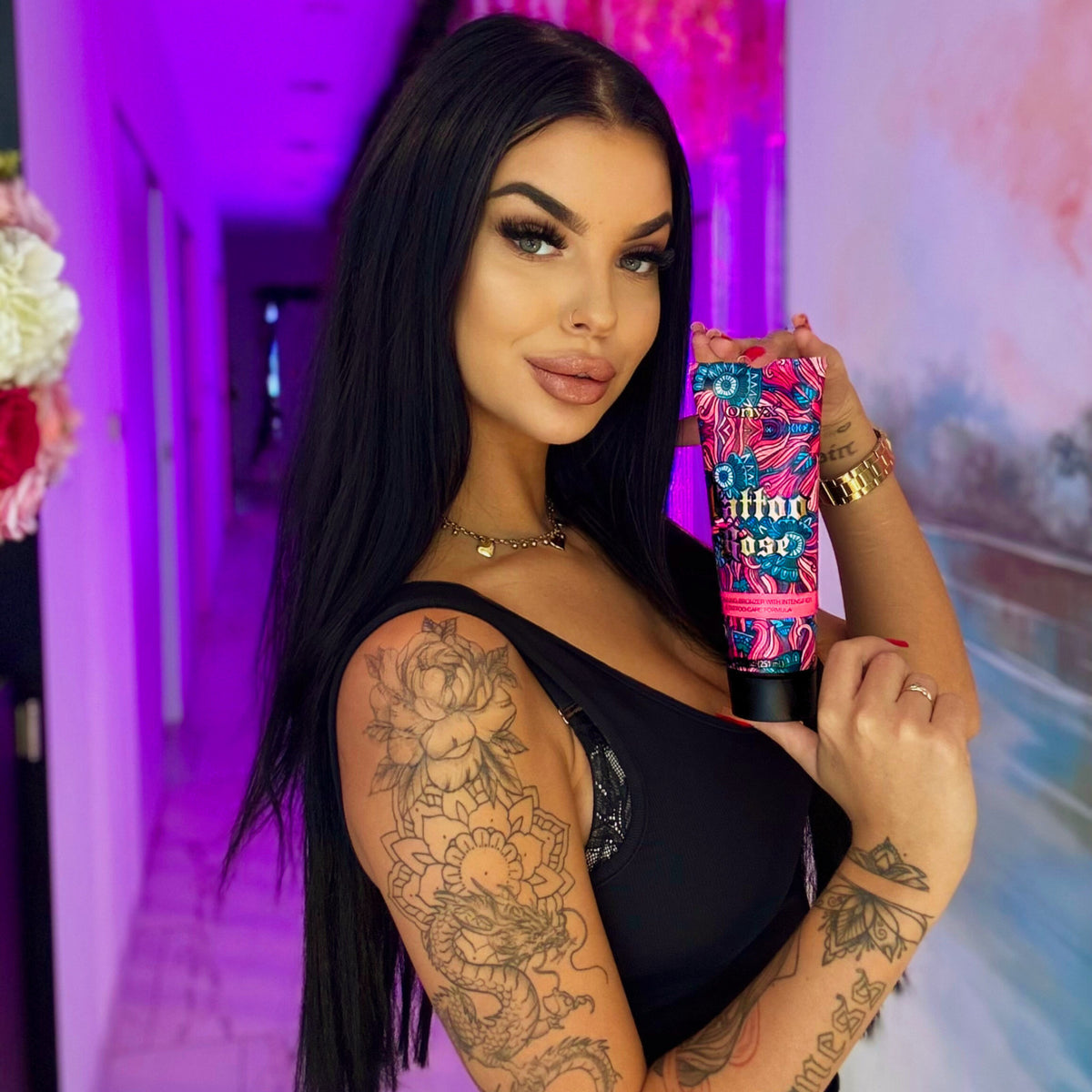Onyx Tattoo Rose Tanning Lotion with Bronzer & Accelerator - 8.5 fl oz