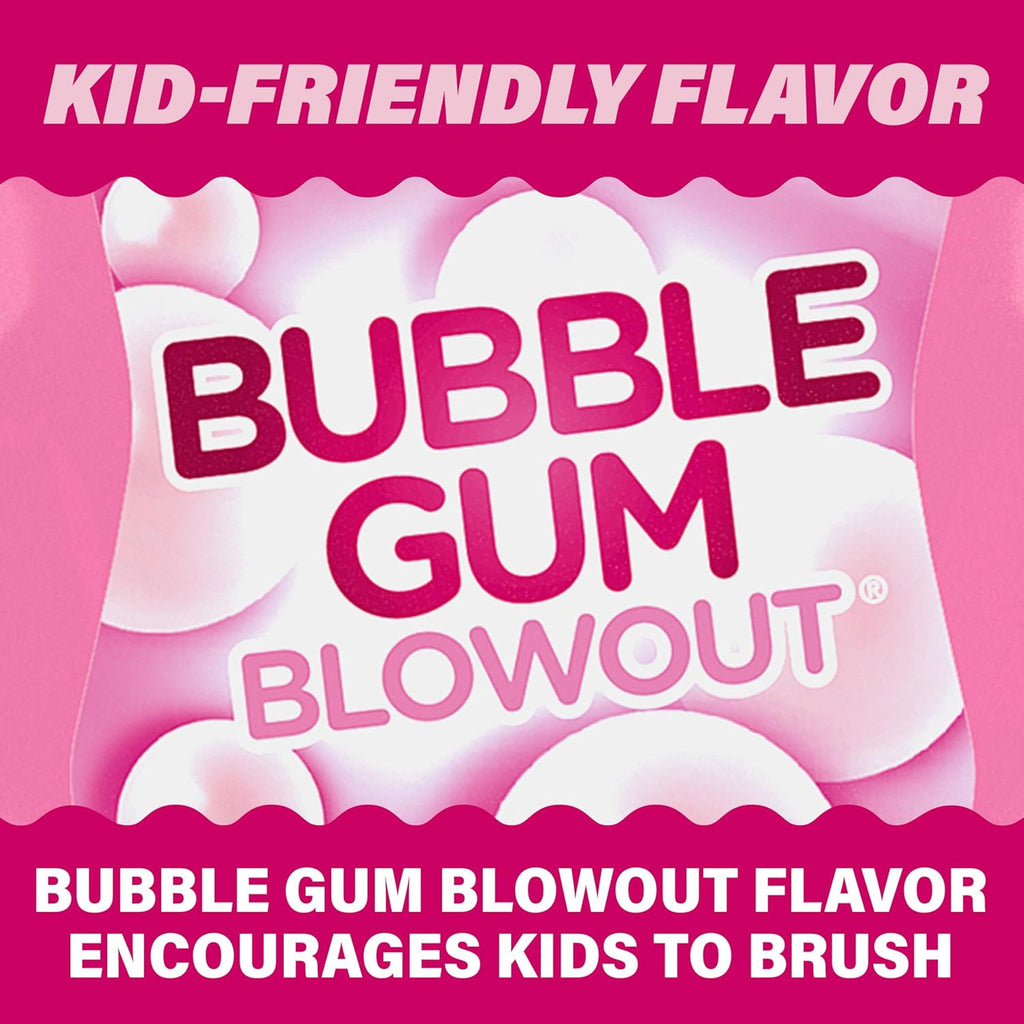 Kids Fluoride Toothpaste Bubble Gum Flavored 4.6 Oz. Cavity Protection