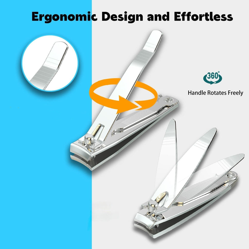 Premium Stainless Steel Nail Clipper Set for Fingernails and Toenails - 4 Pieces