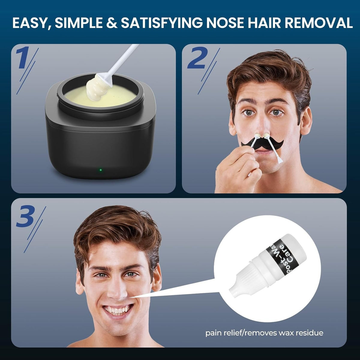 Nose and Ear Waxing Kit with Beans - Painless Hair Removal for Men & Women