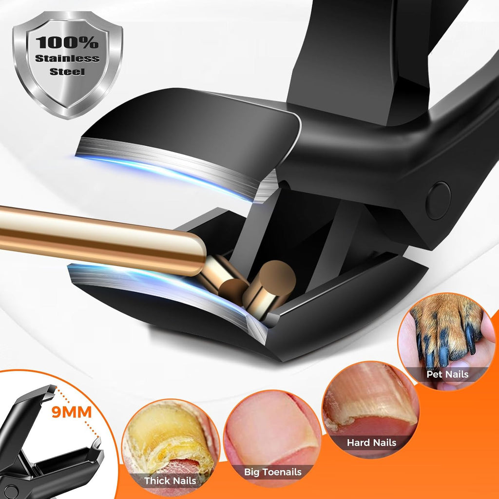 Heavy Duty Toenail Clippers for Seniors Thick Nails Angled Head Wide Jaw