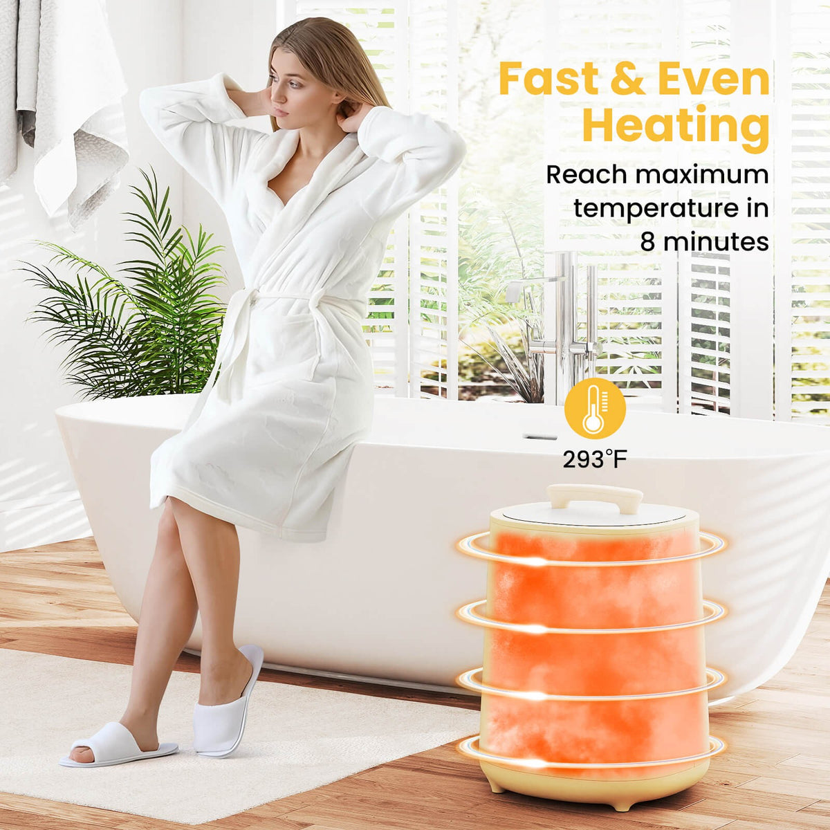18L Electric Towel Warmer for Bathroom with LED Display & Auto Shutoff
