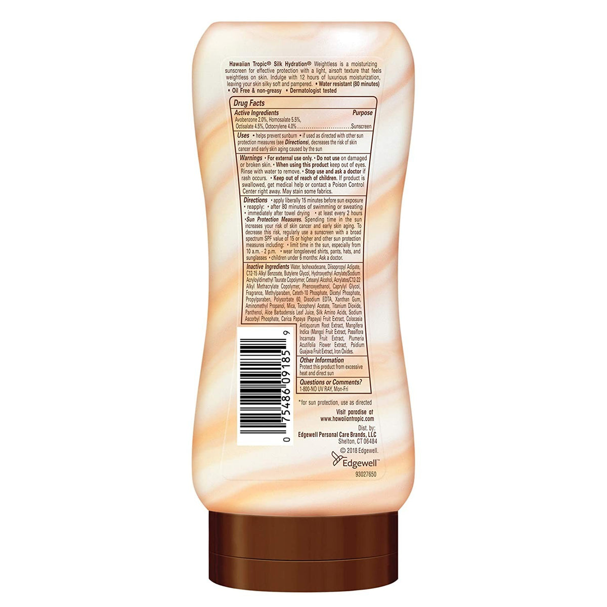 Hawaiian Tropic Weightless Sunscreen Lotion with Hydrating Botanicals - Pack of 2, 6 Fl Oz