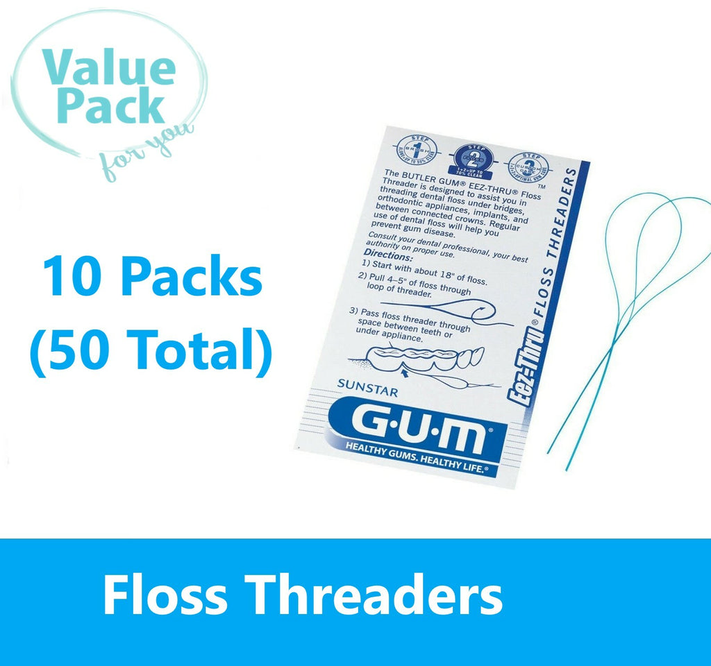 Dental Floss Threaders Pack of 50 for Easy Flossing - Flexible Nylon, Dentist Approved