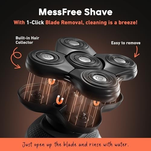 Cordless Waterproof Head Shaver Kit for Men - Close & Fast Shaving
