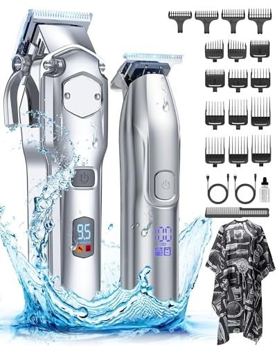 Cordless Hair Clippers & Trimmers Set for Men – Professional Grooming Kit with Adjustable Fading & Blending