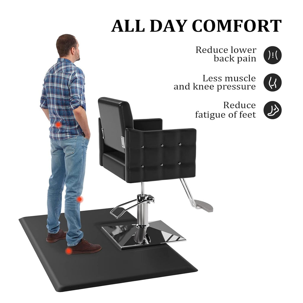 Anti-Fatigue Salon Floor Mat 3x5 Feet with Square Cutout, 3/4 Inch Thick