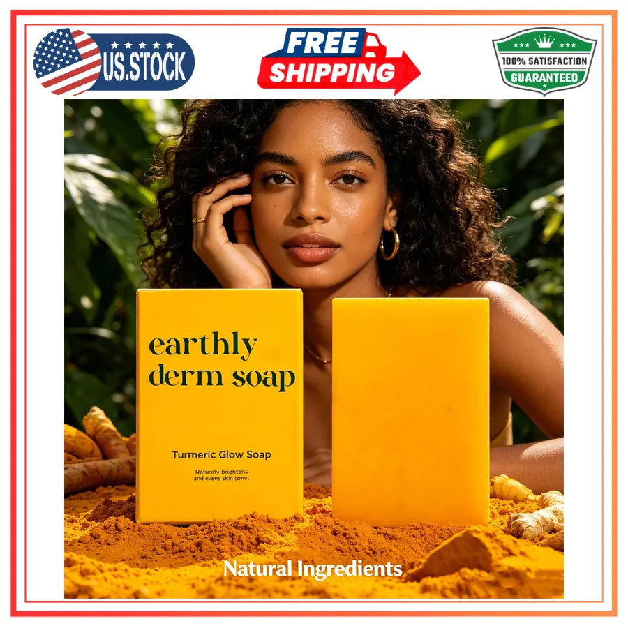 Earthly Derm Turmeric Glow Soap Natural Handmade Bar 3.5oz Moisturizing