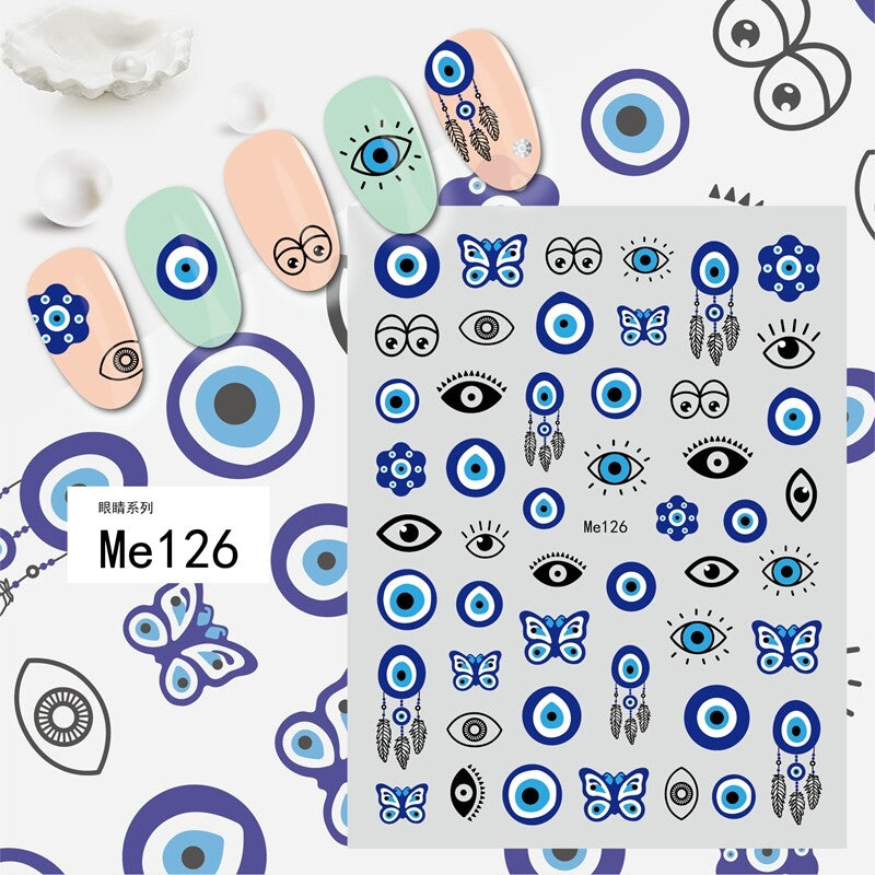 Hamsa Hand Evil Eye Nail Decal Stickers - Self-Adhesive Body Art