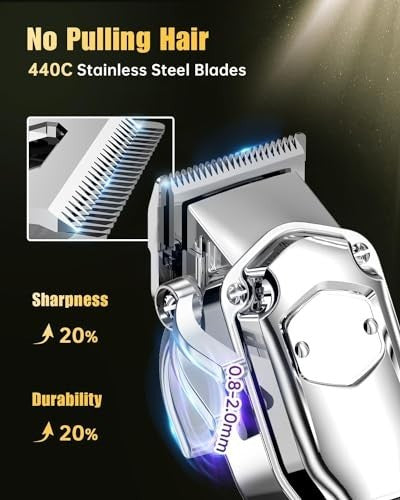 Cordless Hair Clippers & Trimmers Set for Men – Professional Grooming Kit with Adjustable Fading & Blending