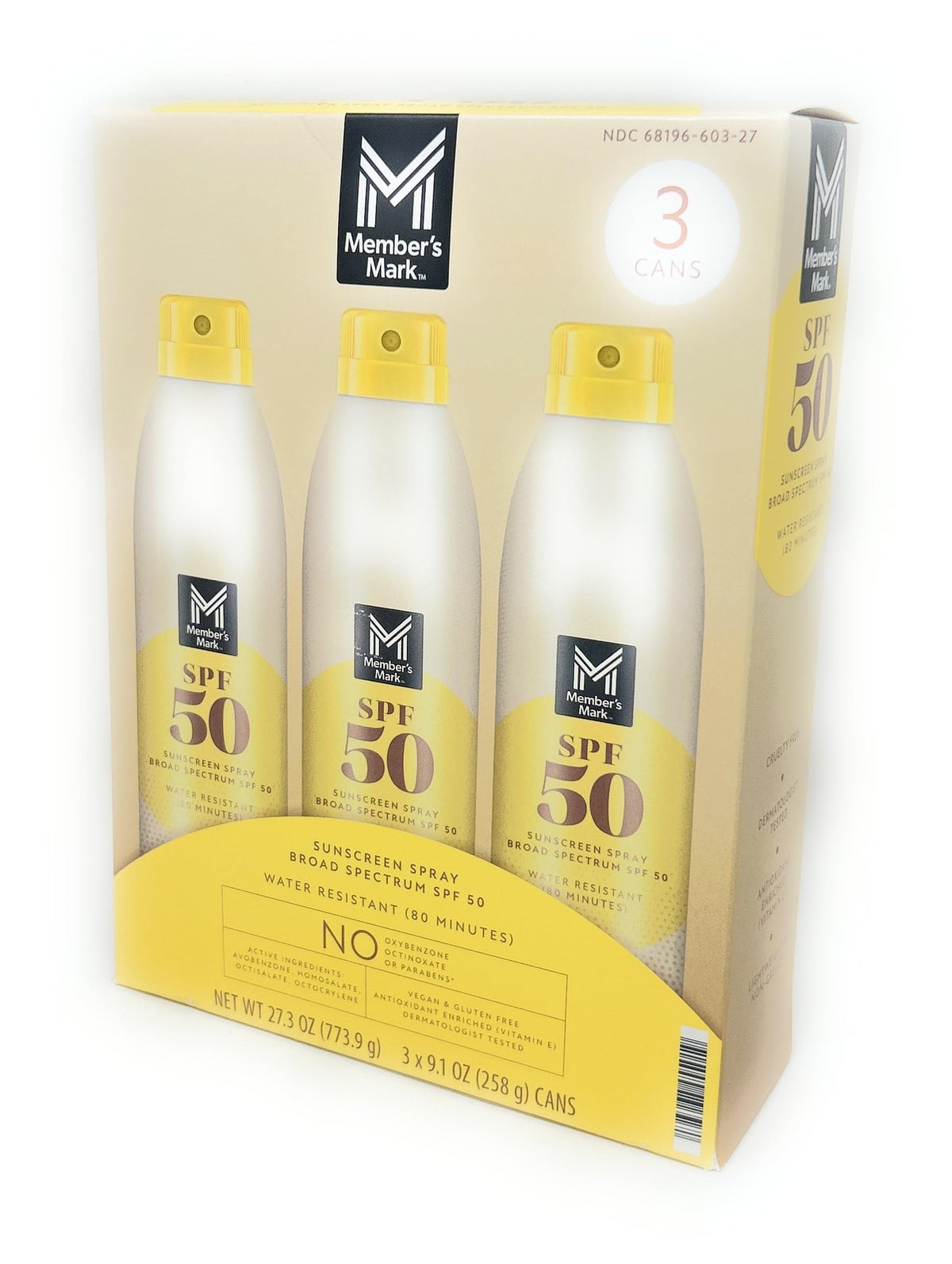 SPF 50 Sunscreen Spray Set - 3 Bottles, 9.1oz Each, Outdoor Skin Protection