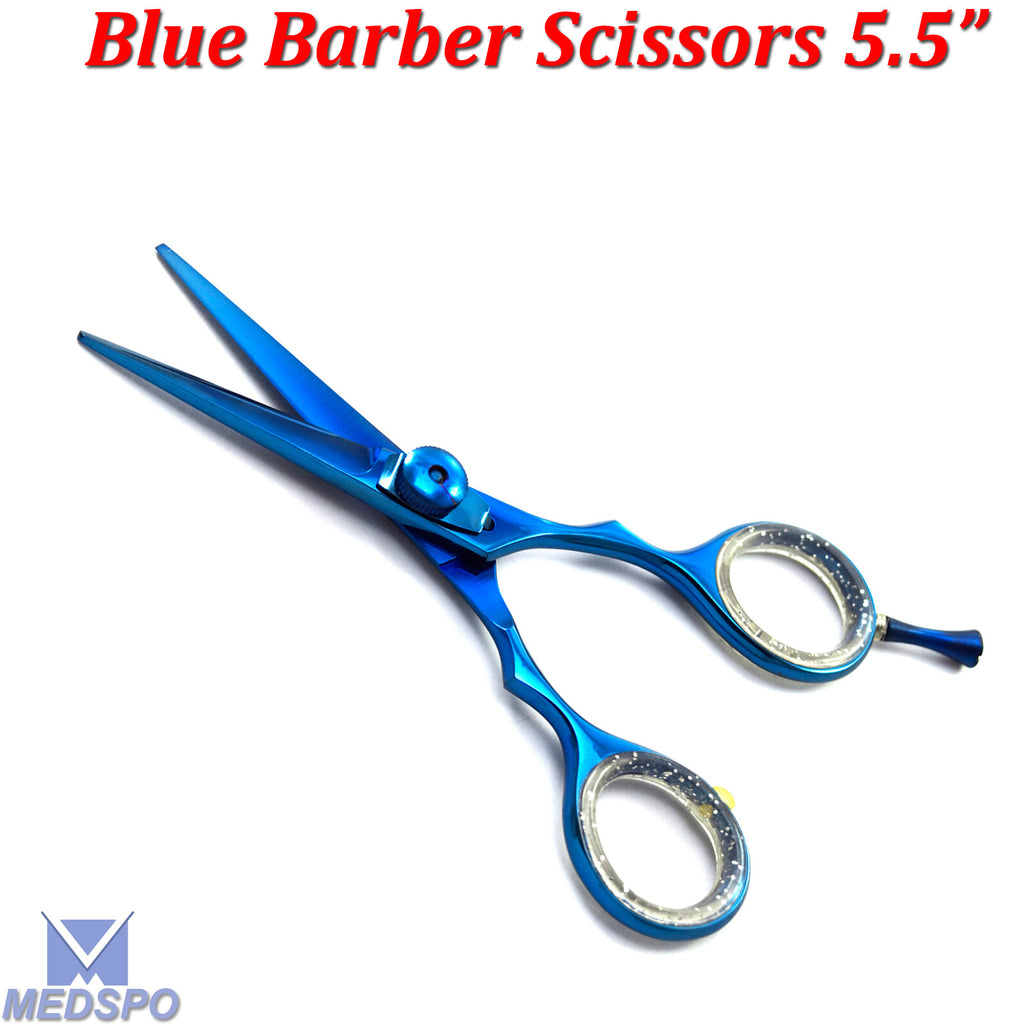 Professional Blue Hair Cutting Scissors 5.5 Inch Sharp Blade Salon Shears