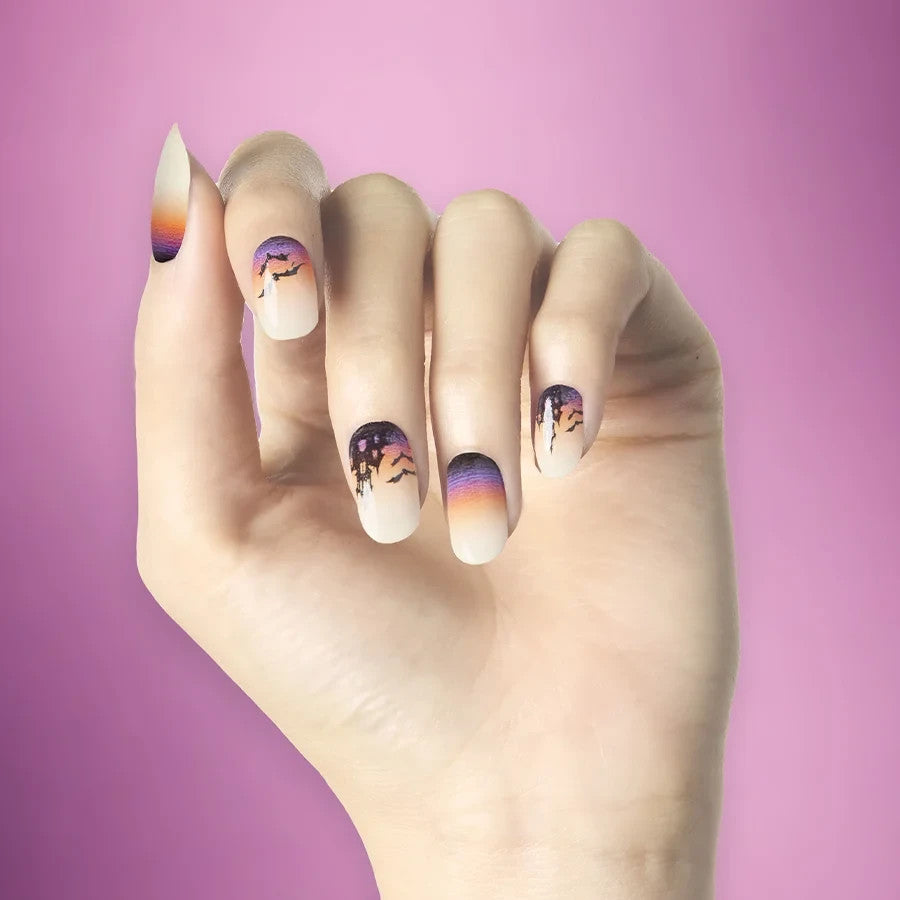 Glow-in-the-Dark Halloween Nail Polish Strips - Spooky Manicure Set