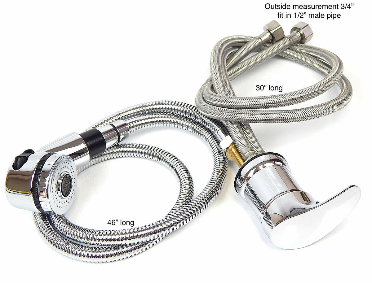 Faucet and Spray Hose Kit for Salon Shampoo Bowl - Large Head