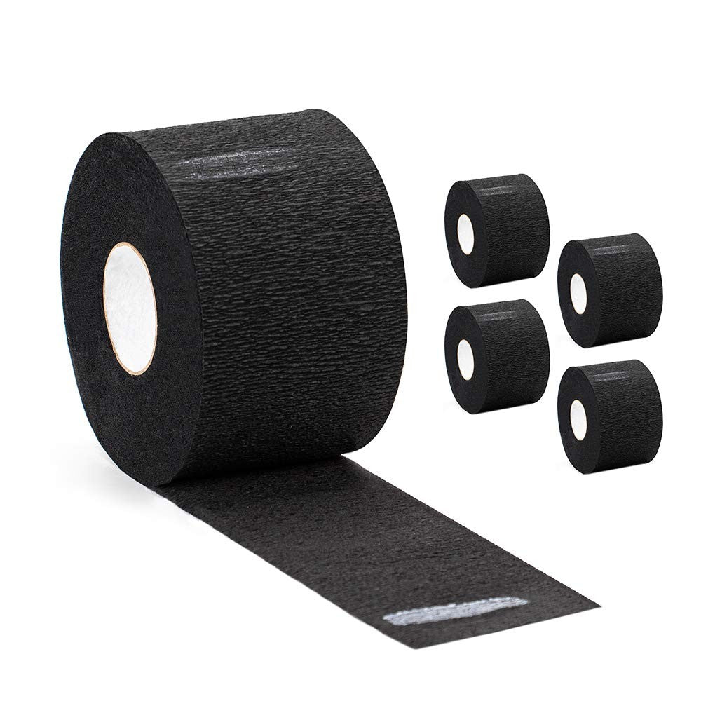 Disposable Barber Neck Strips 500pcs Black Stretchy Paper Neck Bands for Salon