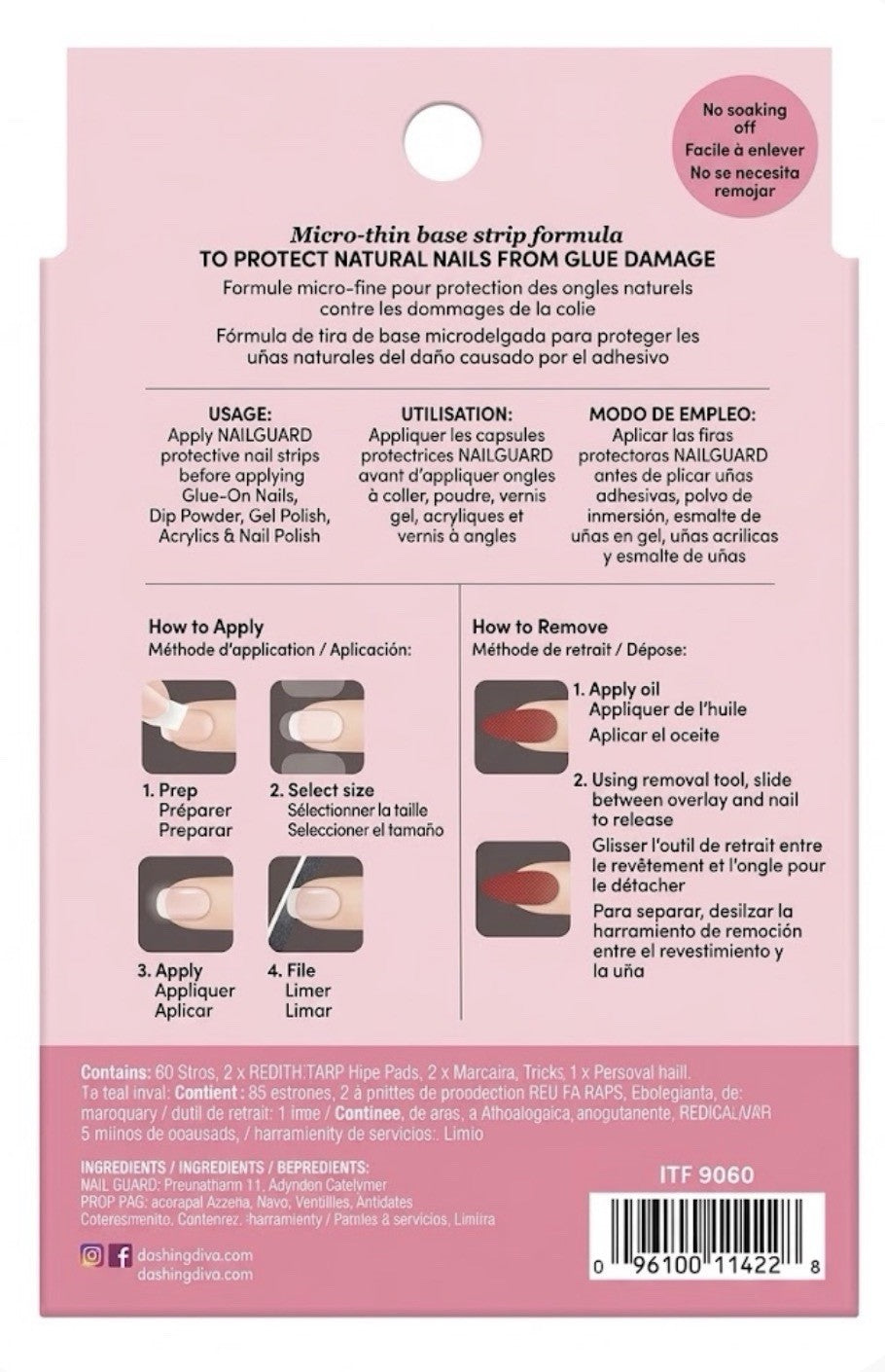 Nail Guard Protective Base Strip for Non-Damaging Glue-On Nail Removal - 1 Pack