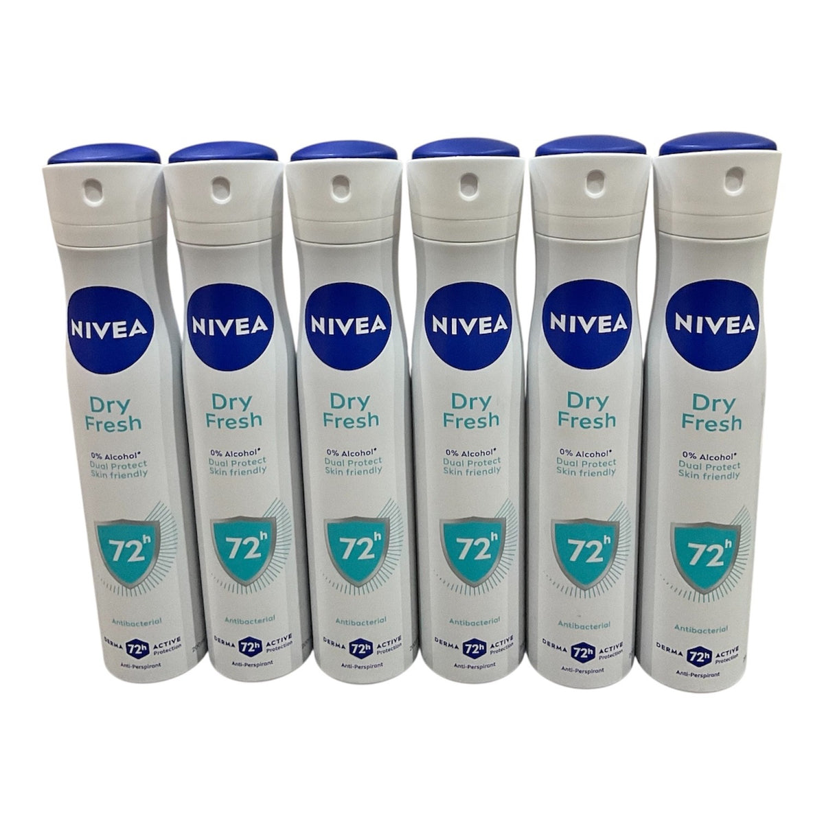 Nivea Dry Fresh 0% Alcohol 72HR Anti-Perspirant Spray Deodorant – 200ml, Pack of 6