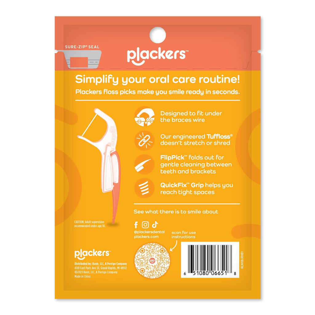 Orthodontic Dental Floss Picks Unflavored 36 Count Pack of 4 for Braces