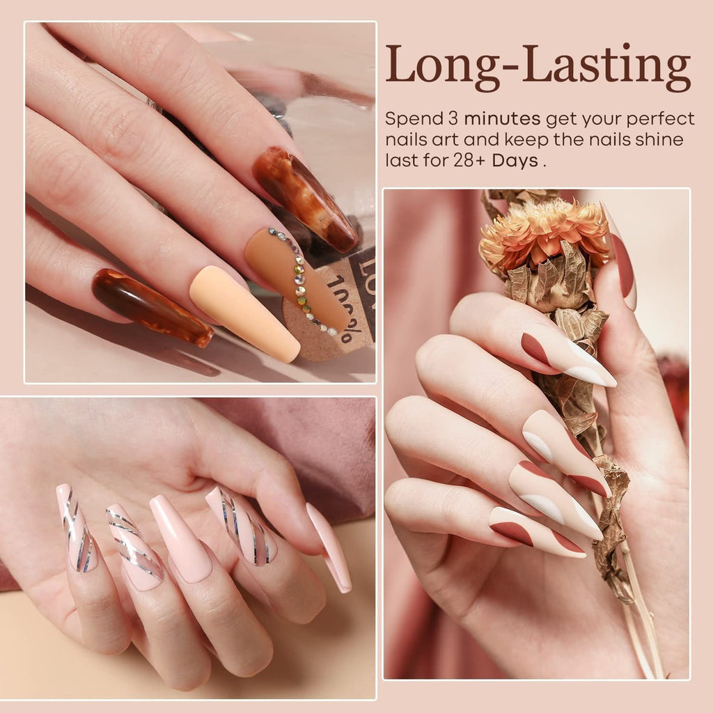 6 Color Gel Nail Polish Kit - Toxin-Free, Long-Lasting Shine & Gloss