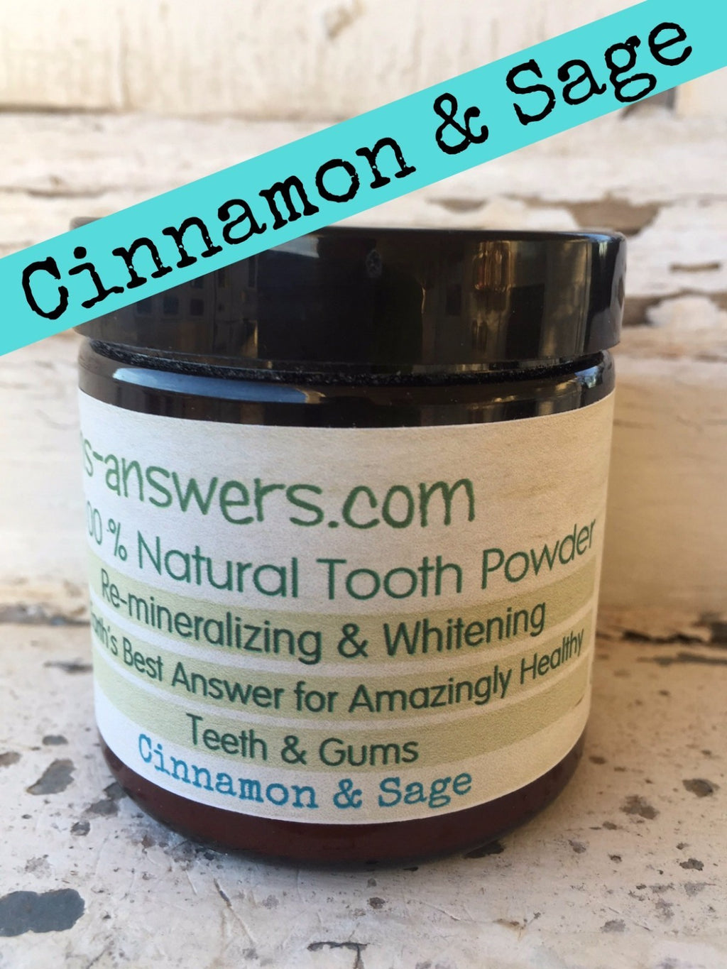 Natural Remineralizing Whitening Tooth Powder with Cinnamon - 3 oz Jar