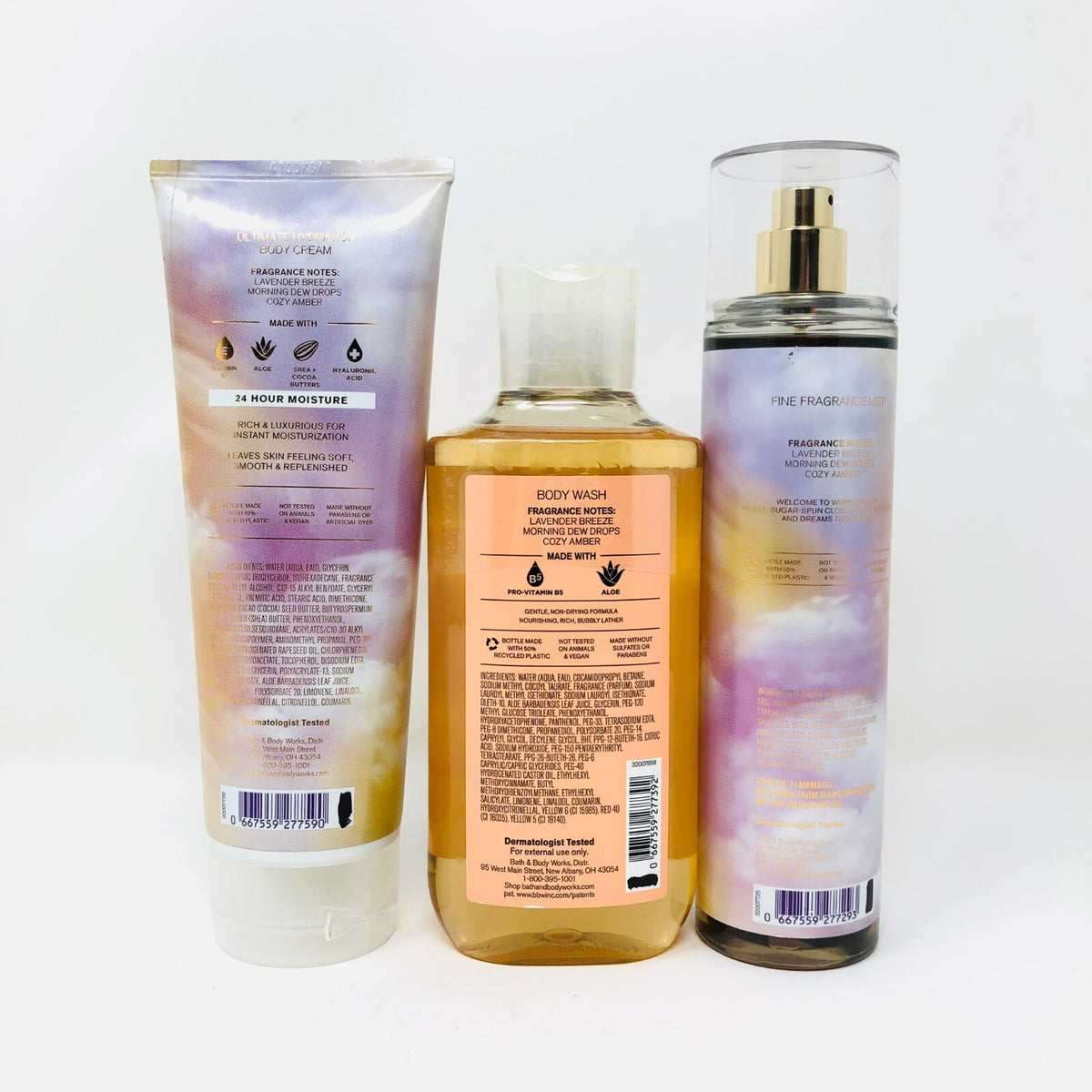 Bath & Body Works Cloud Nine Body Mist, Cream & Wash Set - Fragrance Variety