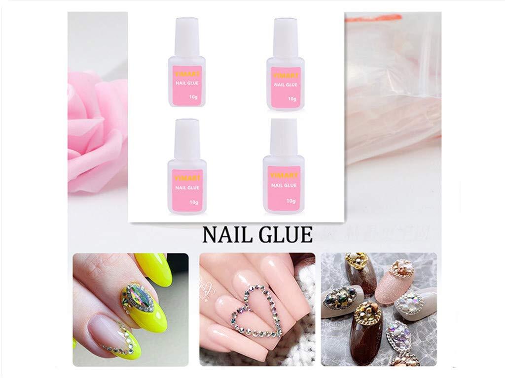 4-Pack Acrylic Nail Glue with Strong Adhesion and Easy Application