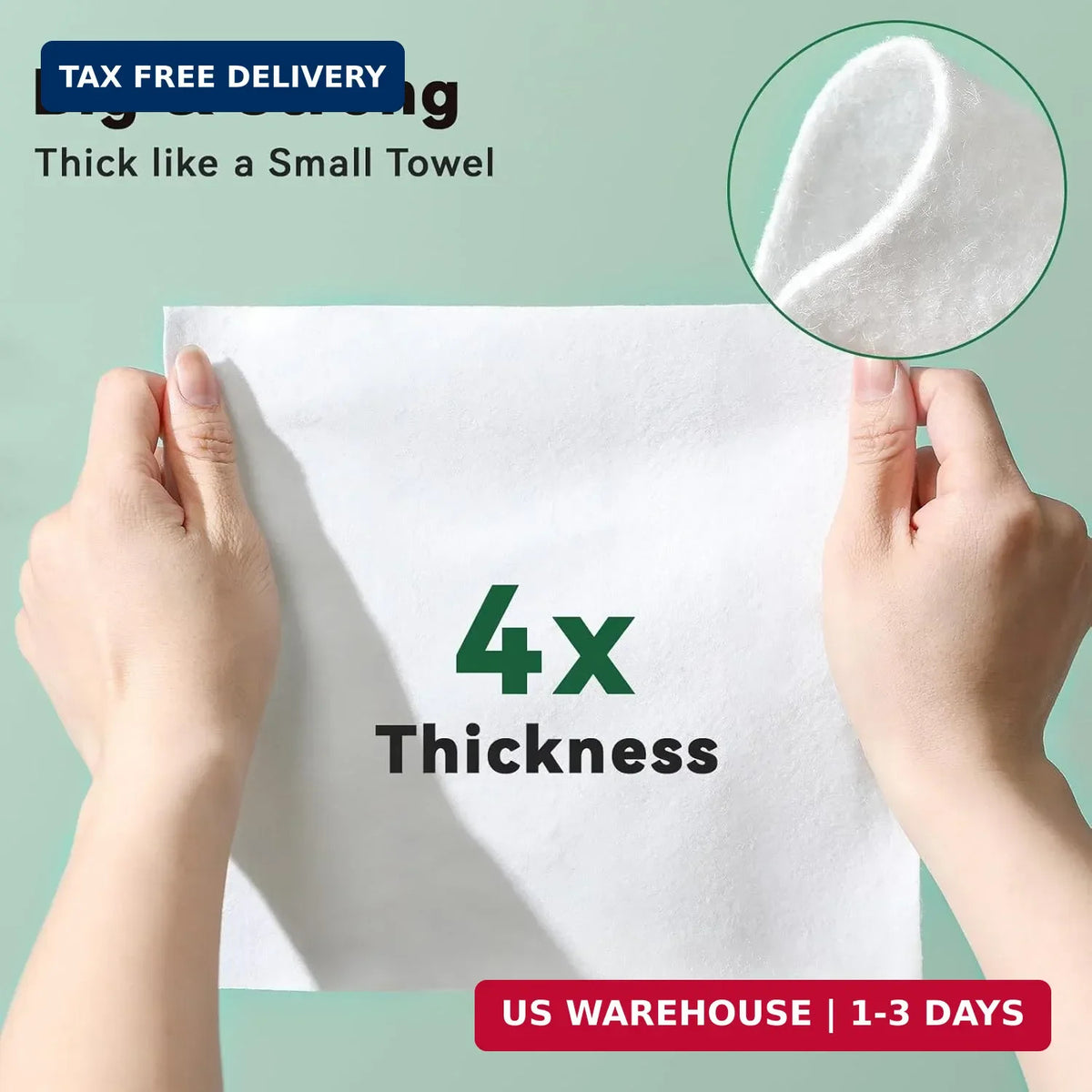 Extra Large Body Wipes for Adults No Rinse Thick Shower Wipes 100 Pack