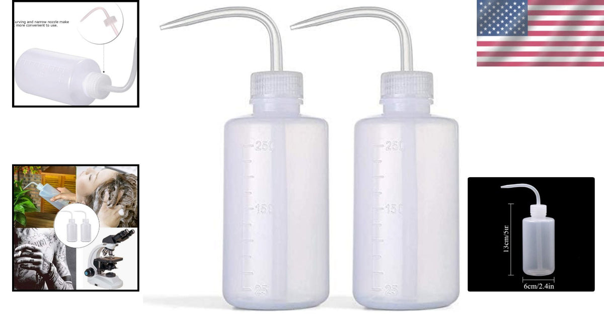 250ml Clear Squeeze Bottles for Gardening and Cleaning - Pack of 2